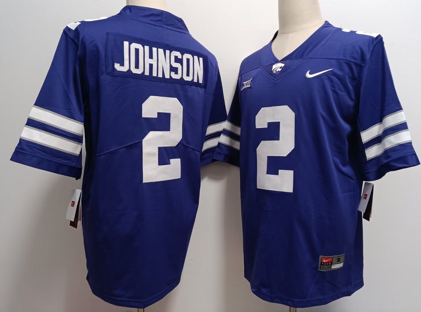 2024 NCAA Men Kansas State Wildcats 2 Johnson blue Nike jersey
